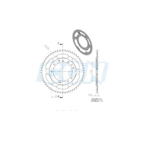 Couronne Cyclo Adaptable Mbk 51s Grimeca 54dts (D98) 10 Trous