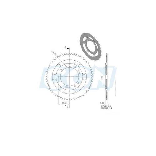 Couronne Cyclo Adaptable Mbk 51s Grimeca 60dts (D98) 10 Trous