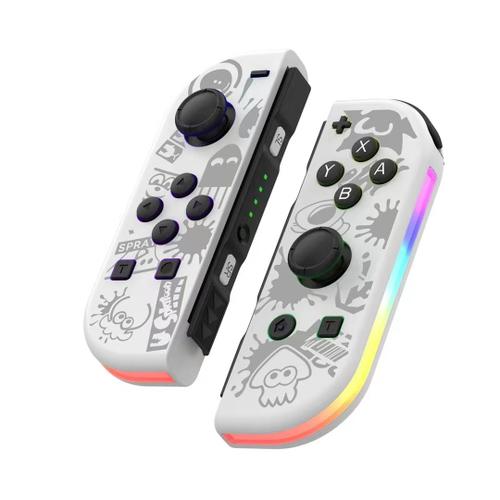 Manette Pour Nintendo Switch, Manettes Sans Fil De Remplacement Avec Double Vibration, Réveil, Contrôle De Mouvement, Lumière Rgb