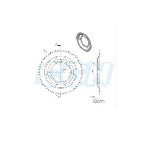 Couronne Cyclo Adaptable 103 Bts Tole 52dts (D94) 10 Trous