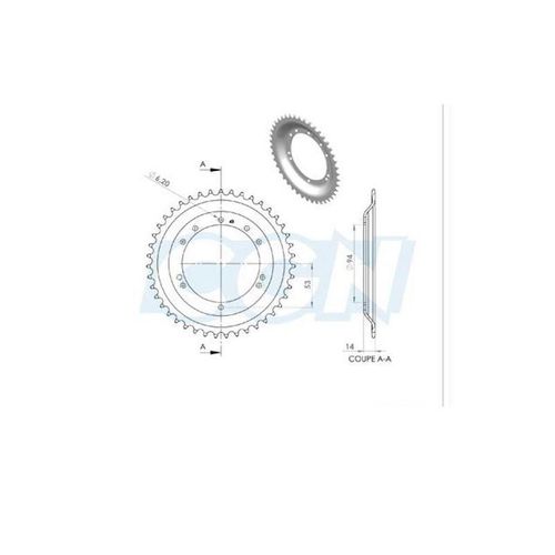 Couronne Cyclo Adaptable Mbk 40/50 44dts (D94) 10 Trous