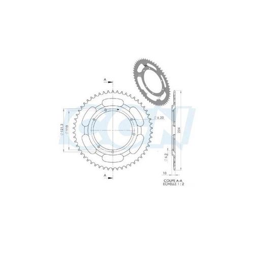 Couronne Cyclo Adaptable Mbk 68/88/89 54dts (D110) 6 Trous