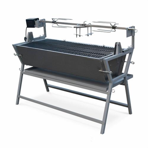 Rotissoire Electrique Inclinable - Mathurin Inox - Tournebroche Barbecue Au Charbon De Bois A