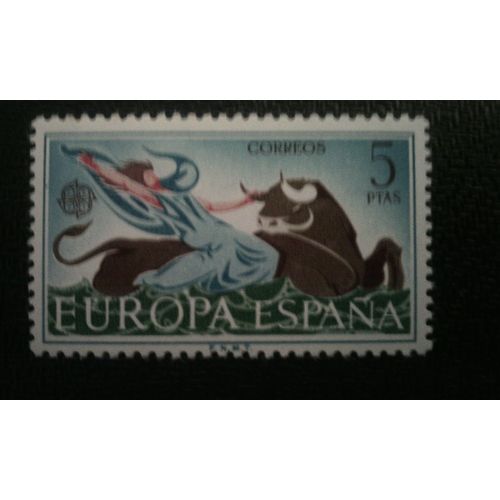 Timbre Espagne ( Yt 1403 ) 1966 Europa: Le Rapt D'Europe