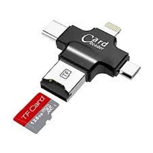 4 en 1 lecteur de carte externe USB Micro SD & TF adaptateur de lecteur de  carte compatible avec Iphone / Ipad Mac / Android / Windows PC