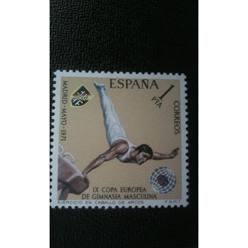 Timbre Espagne ( Yt 1689 ) 1971 Sixièmes Championnats D'europe De Gymnastique Masculine