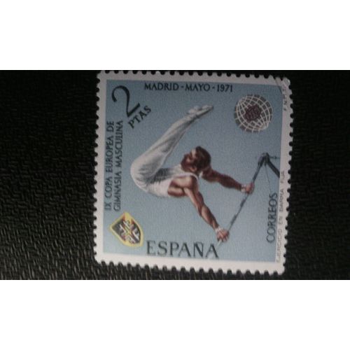 Timbre Espagne ( Yt 1690 ) 1971 Sixièmes Championnats D'europe De Gymnastique Masculine
