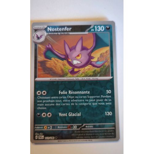 Carte Pokémon Nostenfer 112/182 Reverse Faille Paradoxe
