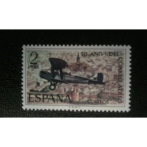 Timbre Espagne ( Yt 1712 ) 1971 50e Anniversaire De La Poste Aérienne Espagnole