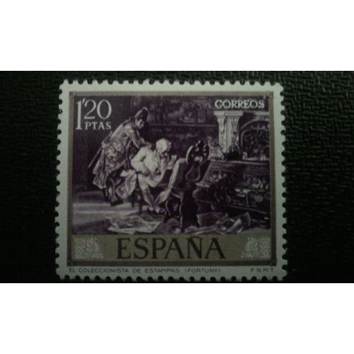 Timbre Espagne ( Yt 1510 ) 1968 Le Collecteur D'impression (1863), Peinture À L'huile De Marià Fortuny