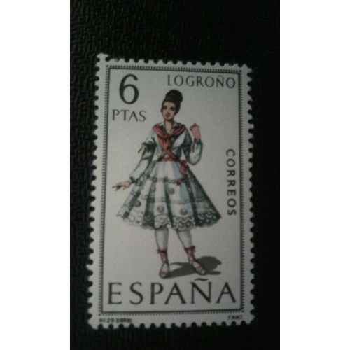 Timbre Espagne ( Yt 1560b ) 1969 Costumes Régionaux - Logroño