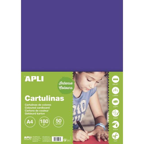 Apli-Agipa Etui Cartoline De Bricolage 180g A4 50f Violet