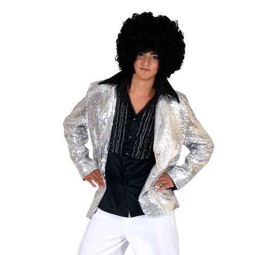 Veste Disco Argent À Sequins Luxe Homme Xl