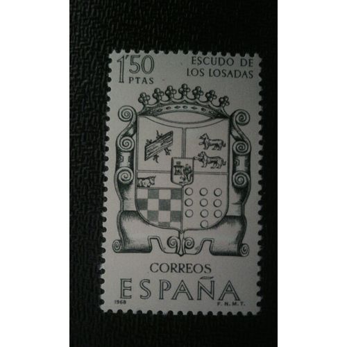 Timbre Espagne ( Yt 1551 ) 1968 Blason De La Famille Losadas