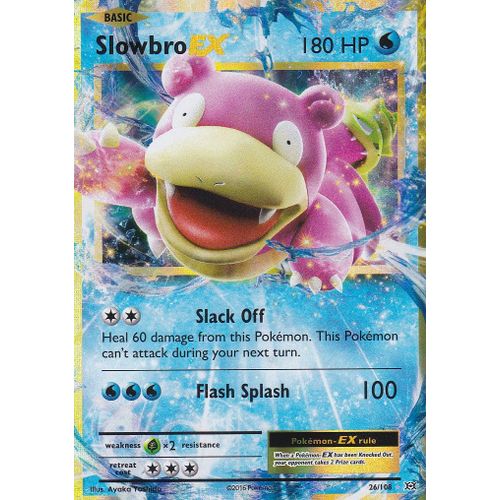 Carte Pokemon - Slowbro Ex - 26/108 - ( Flagadoss Ex ) - Ultra Rare - Xy12 Evolutions - Version Anglaise -