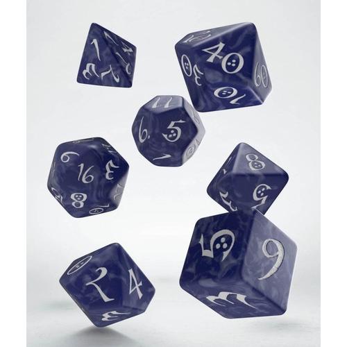 7 Dés Q-Workshop Classic Rpg Cobalt / Blanc