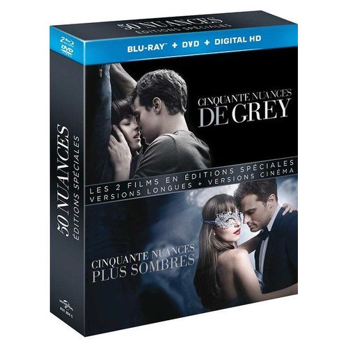 50 Nuances - Coffret : Cinquante Nuances De Grey + Cinquante Nuances Plus Sombres - Édition Spéciale - Version Longue + Version Non Censurée + Version Cinéma - Blu-Ray + Digital Hd