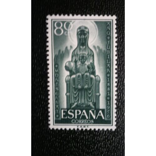 Timbre Espagne ( Yt 885 ) 1956 Anniversaire De La 'vierge Noire' De Montserrat