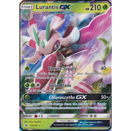 Carte Pokemon - Lurantis Gx ( Floramantis Gx ) - 15/149 - Ultra Rare - Soleil Et Lune 1 - Version Anglaise -