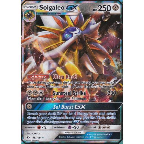 Carte Pokemon - Solgaleo Gx - 89/149 - Soleil Et Lune 1 - Version Anglaise -