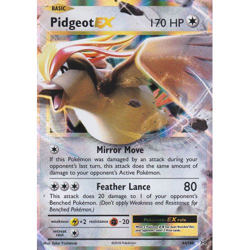 Carte Pokemon - Pidgeot Ex ( Roucarnage Ex ) - 64/108 - Ultra Rare - Xy12 Evolutions - Version Anglaise -