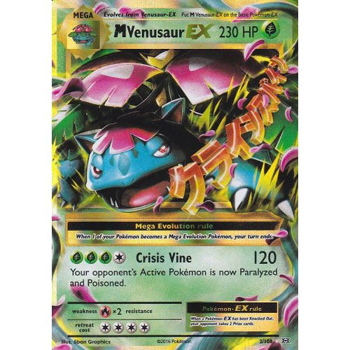 Carte Pokemon - Mvenusaur Ex ( Mega Florizarre Ex ) - 2/108 - Ultra Rare - Xy12 Evolutions - Version Anglaise -