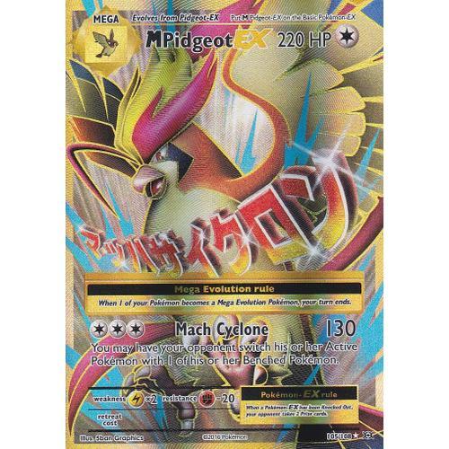 Carte Pokemon - Mpidgeot Ex ( Mega Roucarnage Ex ) - 105/108 - Ultra Rare En Full Art - Xy12 Evolutions - Version Anglaise -