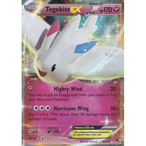 Carte Pokemon - Togekiss Ex - 83/122 - Ultra Rare - Xy9 Rupture Turbo - Version Anglaise -