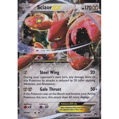 Carte Pokemon - Scizor Ex ( Cizayox Ex ) - 76/122 - Ultra Rare - Xy9 Rupture Turbo - Version Anglaise -