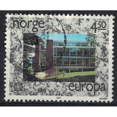 Norvège 1987 Oblitéré Rond Used Architecture Bâtiments Europa Cept Su