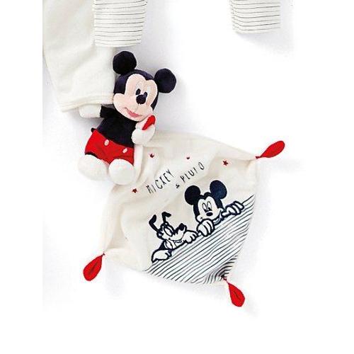 Doudou Mickey Souris Disney Baby Mouchoir Marin Mickey & Pluto Blanc Rouge Bleu Marine Simba Toys Benelux Jouet Peluche Bebe Blankie Baby Mouse Cover