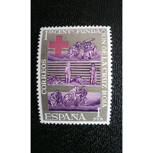 Timbre Espagne ( Yt 1203 ) 1963 Centenaire De La Croix-Rouge