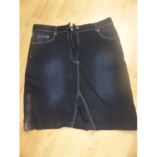 Jupe Blanche Porte Coton 44 Bleu