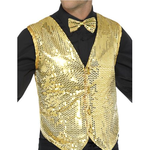 Gilet Or À Sequins Adulte Small