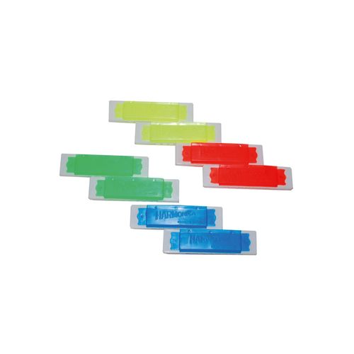 8 Mini Harmonicas Colorés Factices