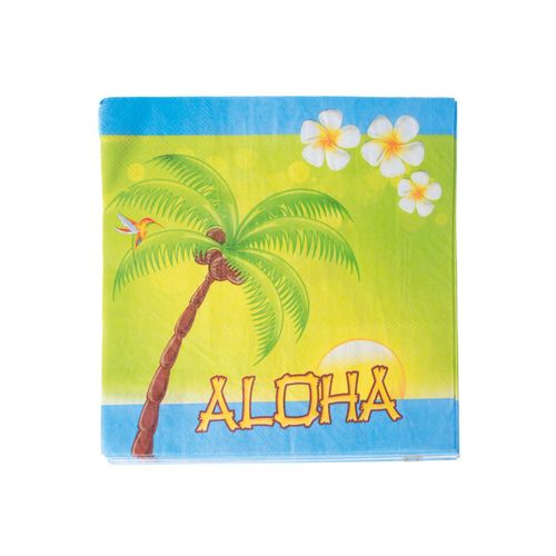 20 Serviettes En Papier Aloha 33 X 33 Cm