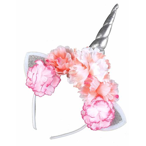Serre-Tête Licorne Avec Pivoines Roses Adulte Taille Unique