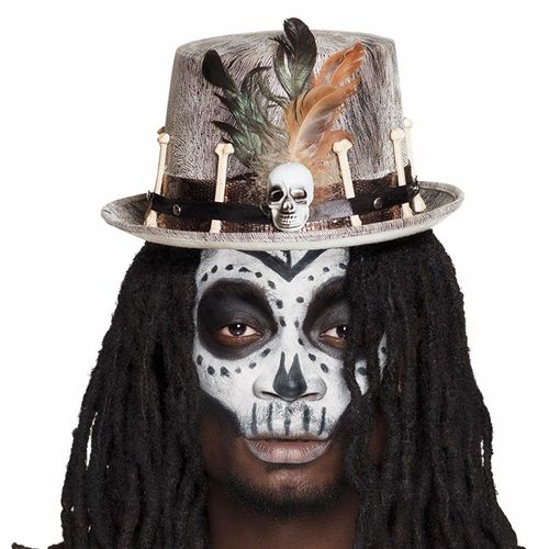 Chapeau Haut De Forme Vaudou Gris Adulte Taille Unique