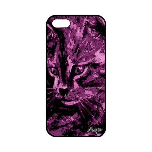 Coque Silicone Pour Iphone 5 5s Se Chat Rigide Bumper Peinture Huile Rose Apple Iphone 5 Iphone 5s Iphone Se