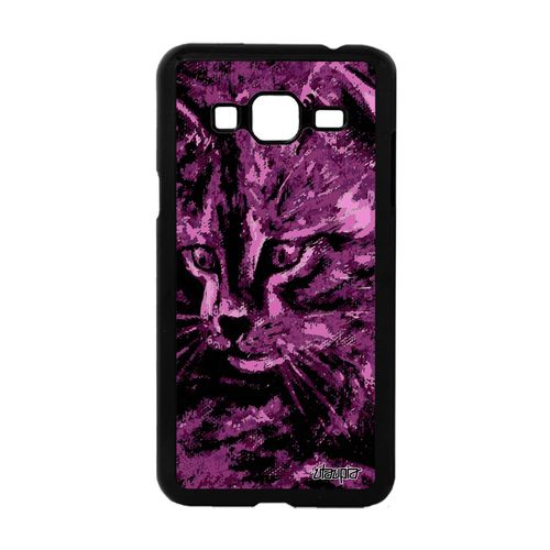 Coque Pour Samsung J3 Chat Peinture Huile Rose Fantaisie Mignon Dessin En Samsung Galaxy J3