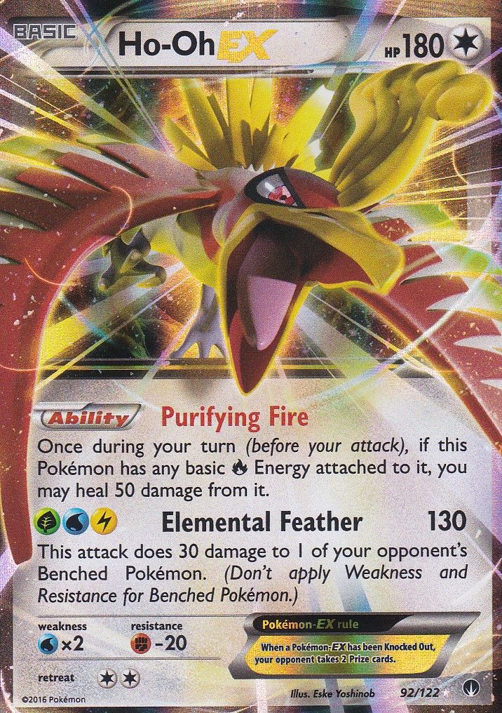 Carte Pokemon - Ho-Oh -Ex - 92/122 - Ultra Rare - Xy9 Rupture Turbo - Version Anglaise -