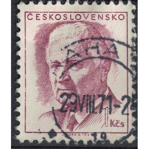 Tchécoslovaquie 1969 Oblitéré Used Ludvík Svoboda Ancien Président 1 Couronne Pourpre Su