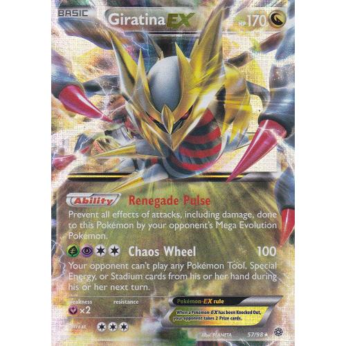 Carte Pokemon - Giratina Ex - 57/98 - Ultra Rare - Xy7 Origines Antiques - Version Anglaise -