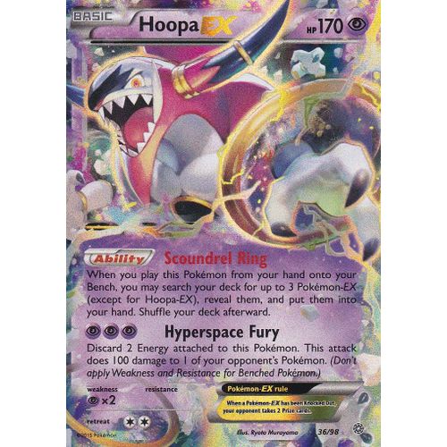 Carte Pokemon - Hoopa Ex - 36/98 - Xy7 Origines Antiques - Version Anglaise -