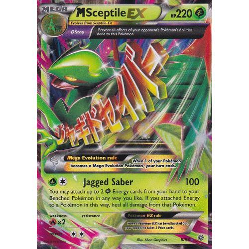 Carte Pokemon - Msceptile Ex ( Mega Jungko Ex ) - 8/98 - Ultra Rare - Xy7 Origines Antiques - Version Anglaise -