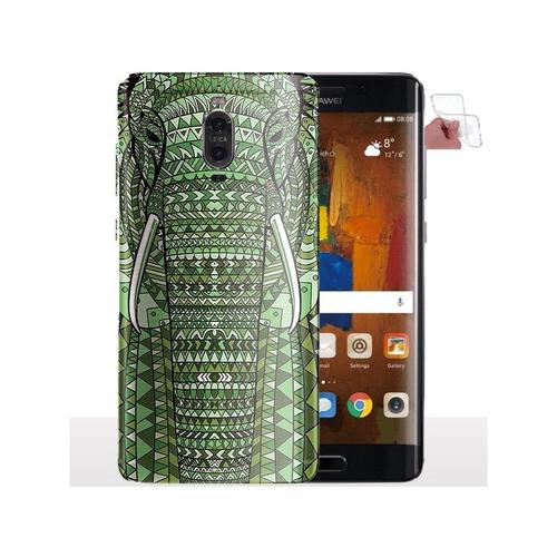 Coque Huawei Mate 9 Pro Elephant Azteque Vert / Coque Telephone Silicone Case