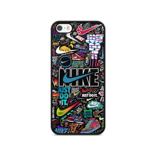 Coque Pour Iphone 7 / 8 / Se 2020 / Se 2022 Silicone Tpu Nike Vintage Tigre Paris Noir Strass Swag Luxe Ref 2905