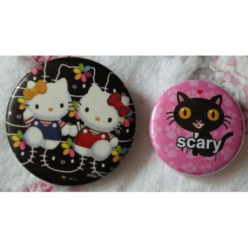 2 Badges Hello Kitty Chat Rose