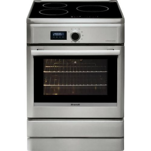 Brandt BCI6658T - Cuisinière - pose libre - largeur : 60 cm - profondeur : 61.8 cm - hauteur : 85 cm - avec système auto-nettoyant - argent