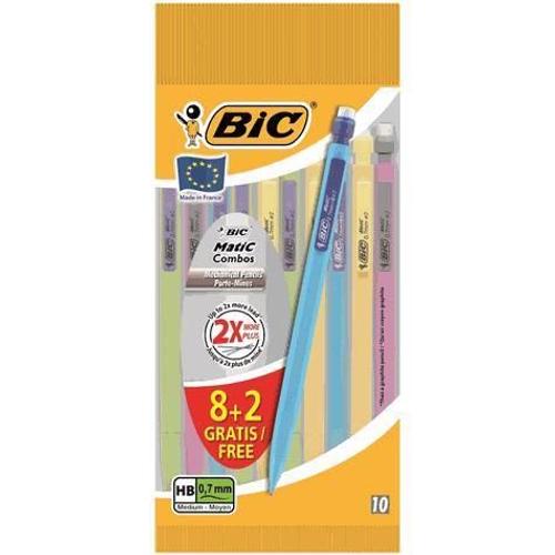 Bic Lot De 10 Porte-Mines Matic Combos - 0.7 Mm Hb